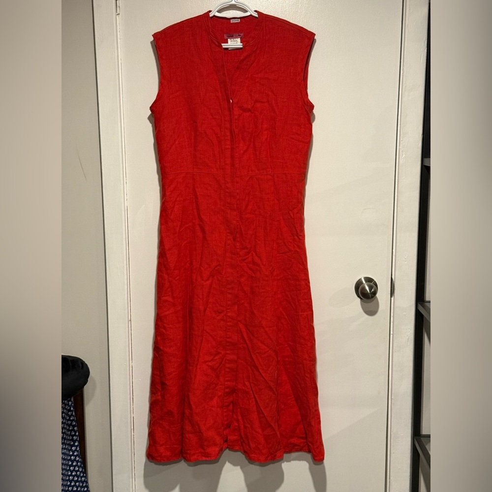 enough about me... Red Sleeveless Midi Dress